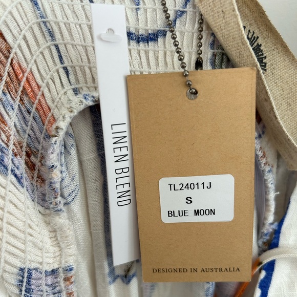 NWT Label Of Love Linen Blend La Dolce Vita Italian Postcard Dress Size Small - Picture 4 of 8